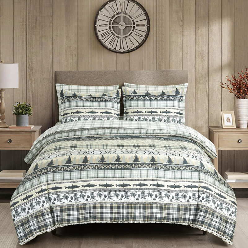 Southwestern Cabin Lodge Bedding Microfiber Comforter Set with Sheets, King Comforter + 6 Additional Pieces