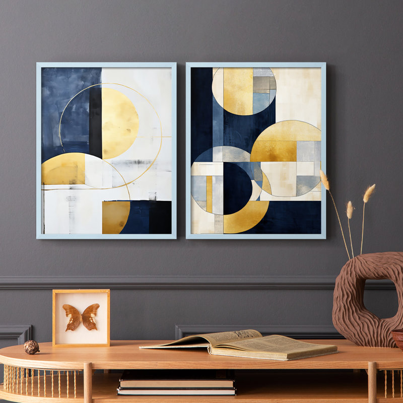 ABSTRACT Series DLVIII - Impression encadrée de qualité supérieure - prête à être accrochée - aucun clou requis - aucun clou requis