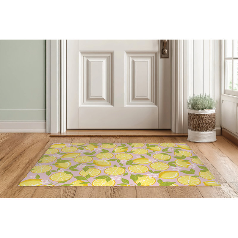 Paillasson citrons, L 60 po x L 84 po, Pink
