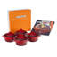 Le Creuset Stoneware Set of 4 - 8 oz. Mini Round with Lids and Cookbook-10538313