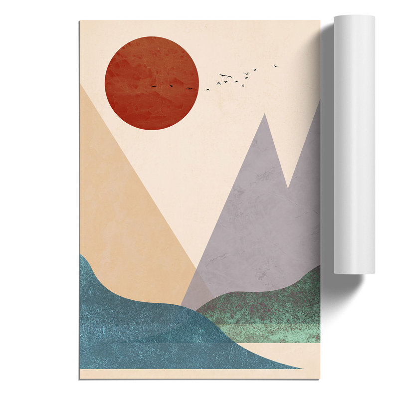 Abstract Modern Landscape - Frameless Print, 59cm H x 42cm W x 0.1cm D