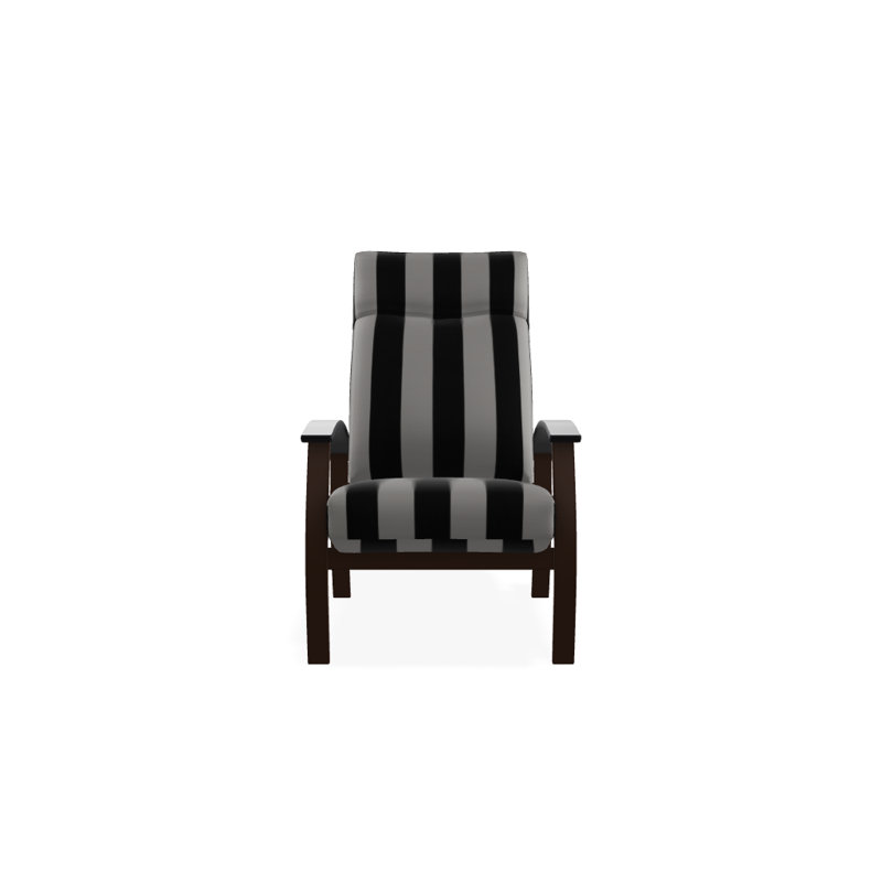 Chaise de patio inclinable avec coussins Askar, Cabana classique à rayures noires Sunbrella®, Noir P70, Kona texturé