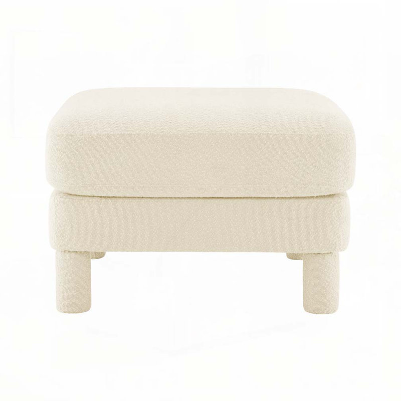 Boucle Upholstered Ottoman For Sectional, Beige