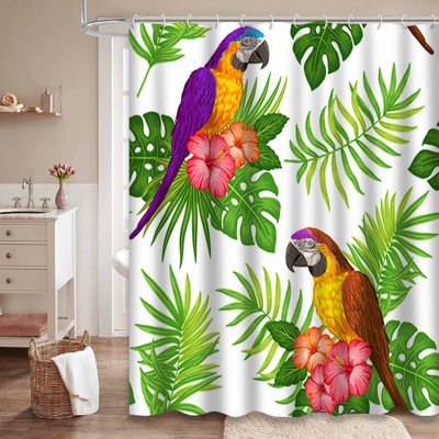 Feuilles de palmier tropicales avec hibiscus et 12 crochets