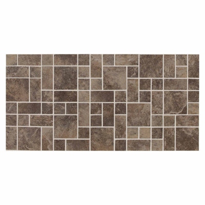 Continental Slate 3" X 3" Glass Mosaic Tile in  Moroccan Brown