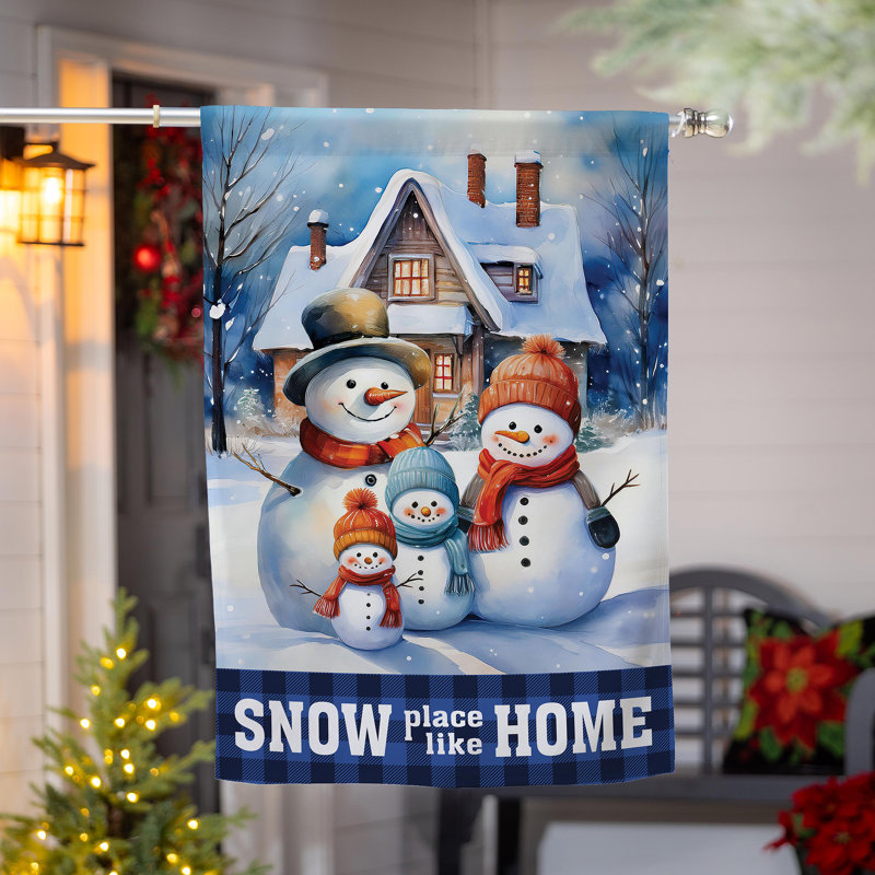 Drapeau de maison en suède Snow Place Like Home