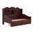 Twin Size Storage Daybed With Bookcase Backrest And 2 Drawers-2140854235