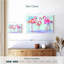 Trio flamant rose Brampt sur fond bleu-107707809