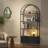 71" Arched Bookshelf with Doors,Industrial Bookcase with Sturdy Metal Frame, Vintage Display Shelving Unit, Black Geometric Book Shelf for Lving Room, Bedroom, Home Office-1997499383