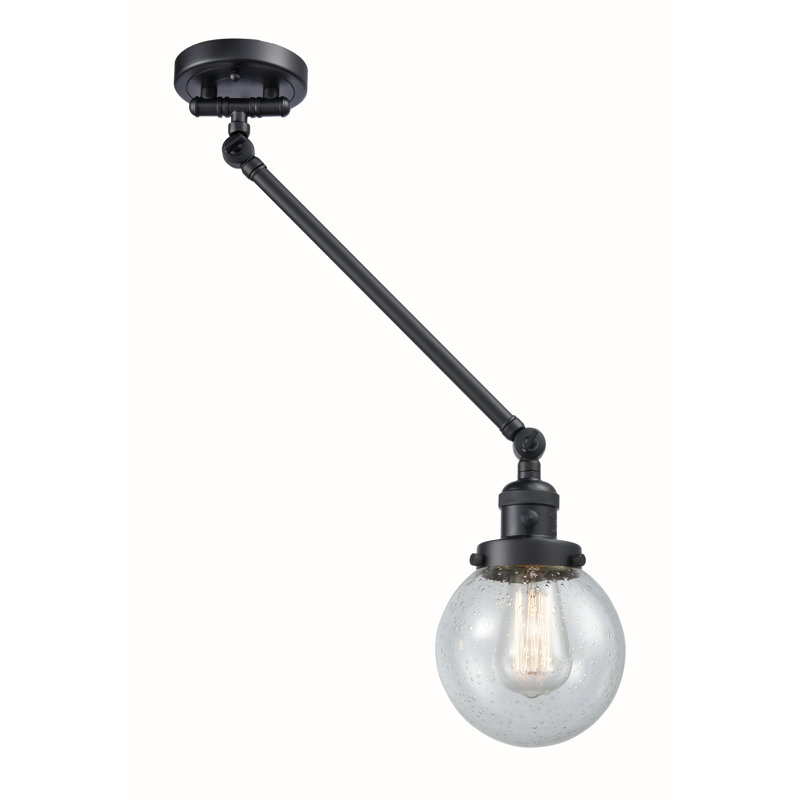 Lampe murale avec bras pivotant 6 po Shauna Beacon, Noir mat, Ampoule non incluse, Bullé