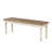 Prato Two-Tone Wood Upholstered Dining Bench, Antique White And Distressed Oak
