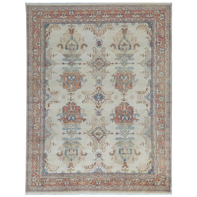 Tapis ivoire noué à la main de haute qualité