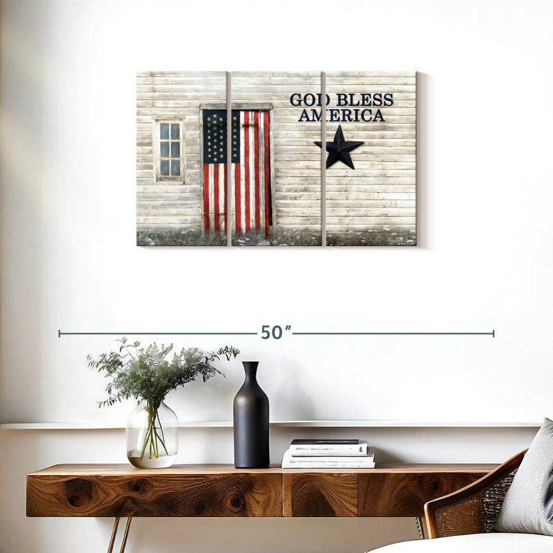 Drapeau américain Borges God Bless, H 20 po x l 33 po