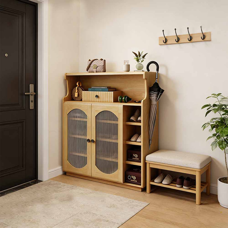 French-style shoe storage cabinet, Burlywood