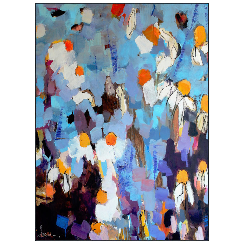 Always On My Mind Washable Colourful Abstract Art Area Rug size 8'x10' with Non-Slipping Backing
