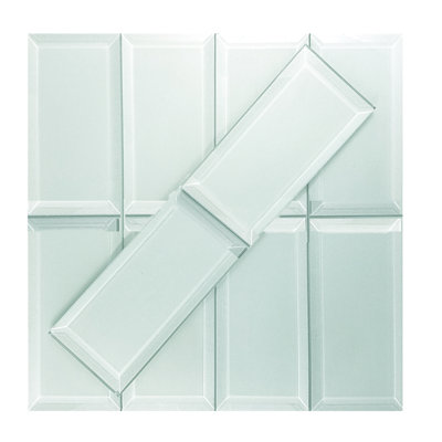 Frosted Elegance Matte 3" x 6" Beveled Glass Subway Tile