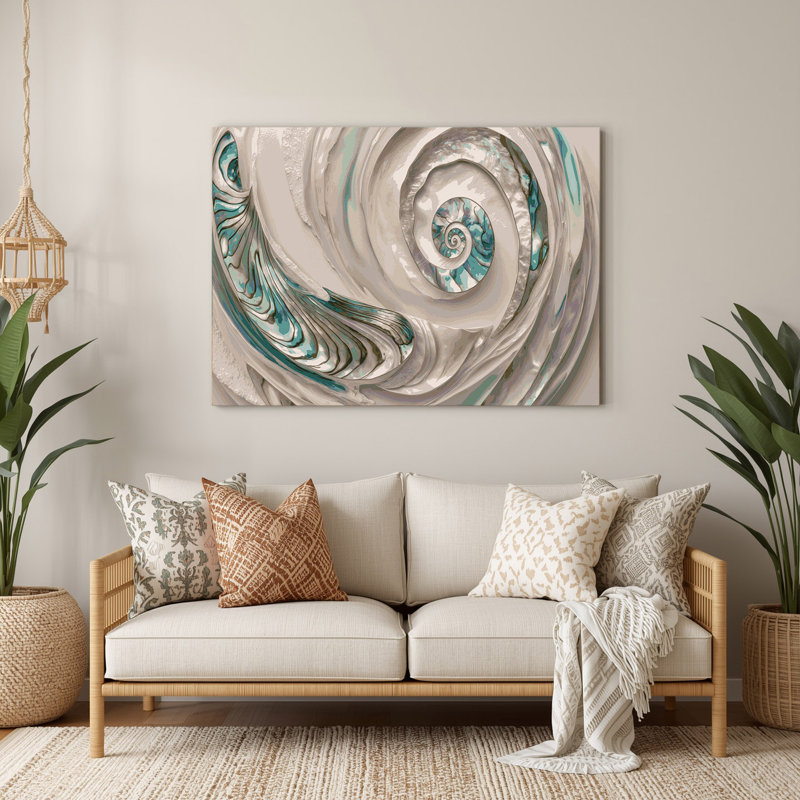 Art mural en métal gris Coastal Abalone, H 132 po x l 168 po x P 0,05 po