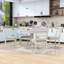 Retro 5-Piece Dining Set, Wood Dining Table with Movable Leaf and Ladder Back Chairs-43382905