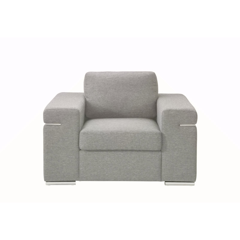 Light Gray Woven Fabric Arm Chair