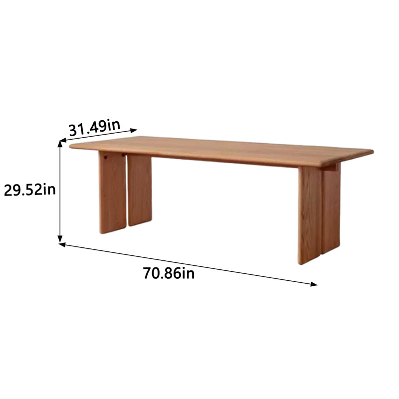 Jerina Ash Solid Wood Dining Table, 31.49" W x 70.86" L