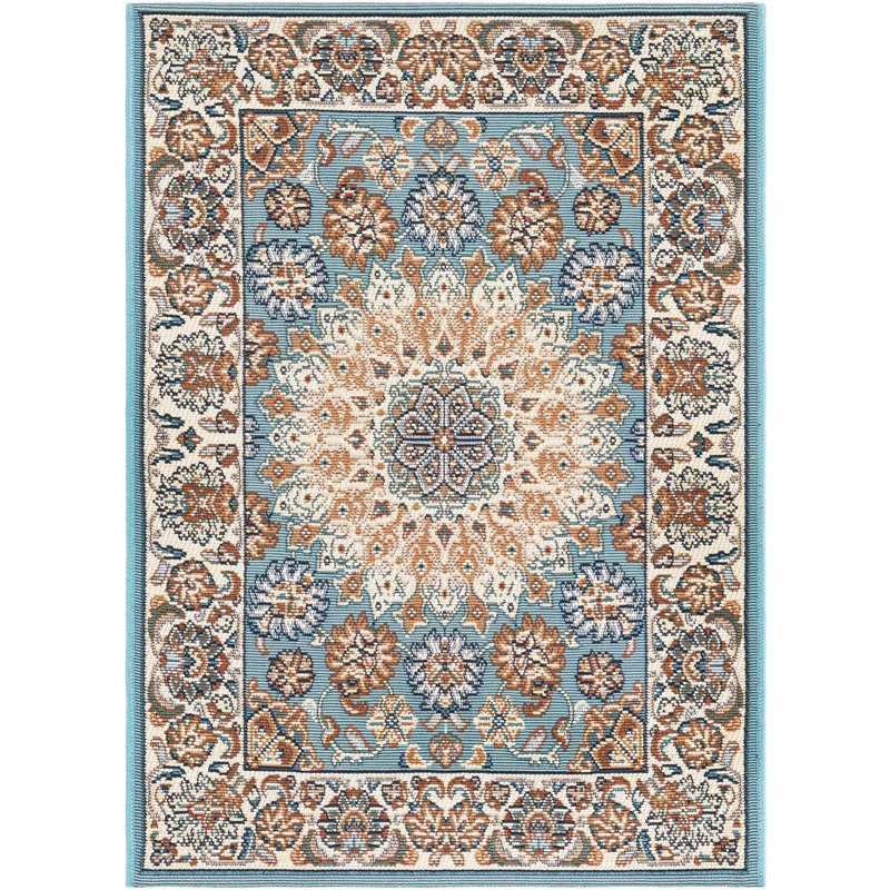 Tapis traditionnel bleu Tollefson, Rectangle 2 pi x 3 pi 1 po