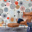 Papier peint amovible abstrait géométrique abstrait orange-2120179691