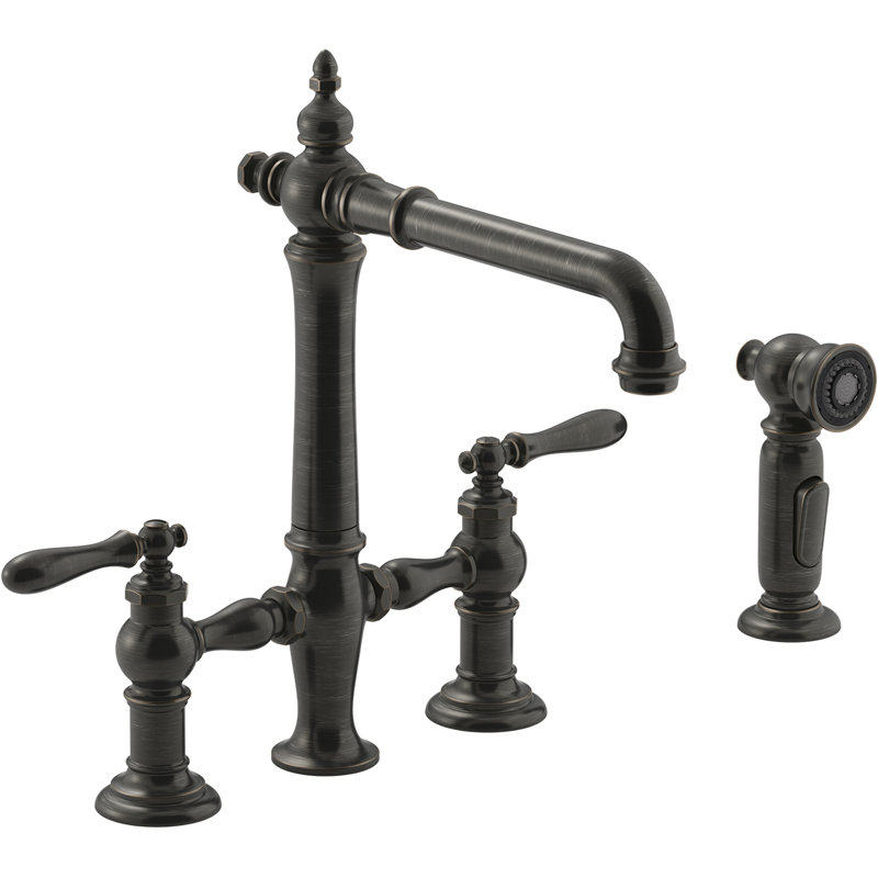 Artifacts Bridge Faucet, Oil-Rubbed Bronze, Lever Handle