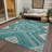 Solene Teal Washable Indoor-Outdoor Rug - -646904901