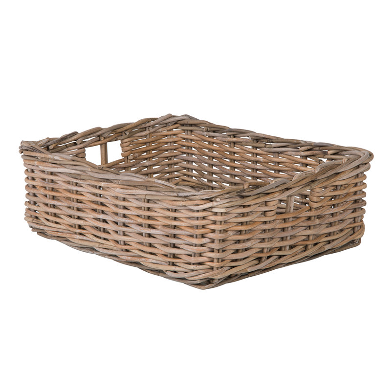 Beachcrest Home™ Ayriauna Rattan Basket, Small - 6" H x 20" W x 15" D
