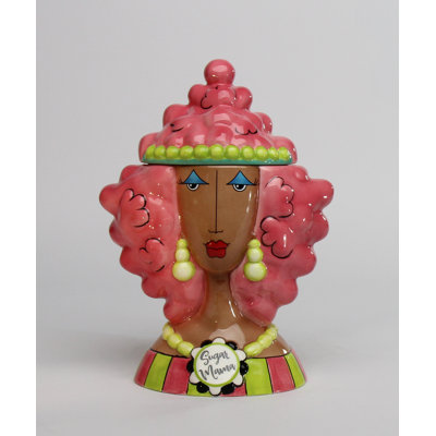 Pink Hair Lady 1.12 qt. Cookie Jar -  Wildon Home®, A969E6F757BE406382426EE4357A3BC8