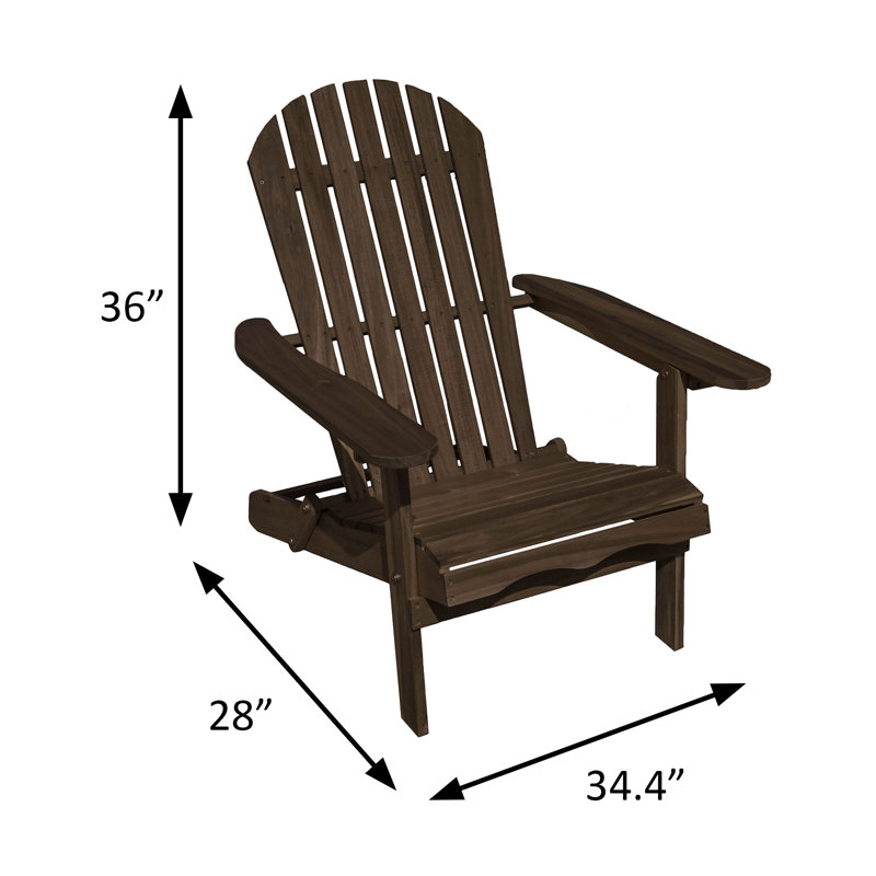 34.4" W Rustic Adirondrack Chair, Weathered Gray, Weathered Gray