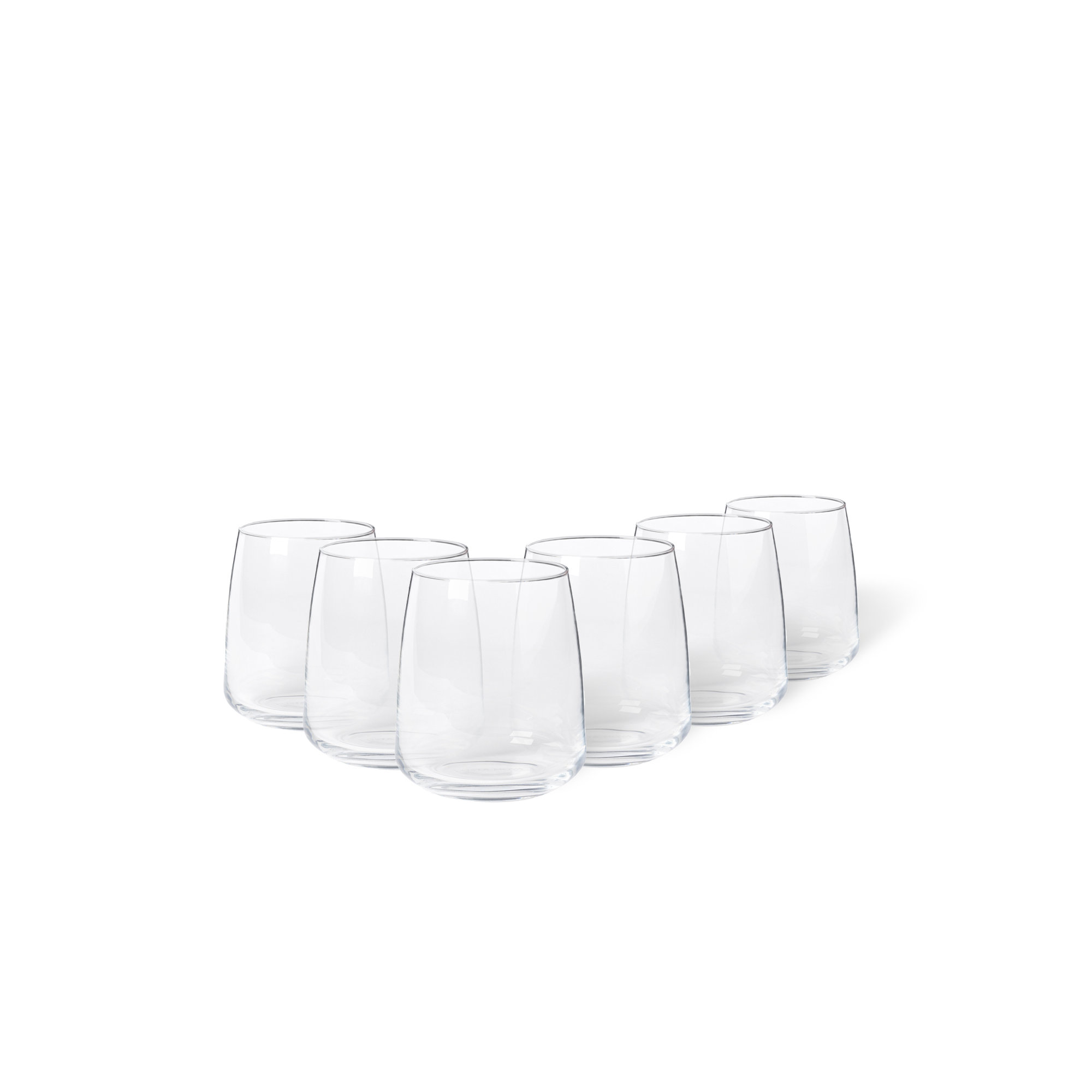Vine Stemless Wine Glasses 8 oz, Clear, 8 Oz