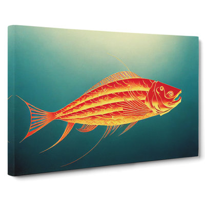 Tranquil Fish Abstract - Wrapped Canvas