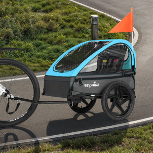 Foldable Kids Bike Trailer With Storage Bag, Fits 1-2 Children
