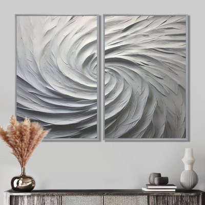 White Majestic Motion - Abstract Spirals Wall Art