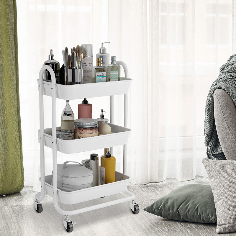 Adin 78.7 cm H x 46 cm W Utility Cart, White