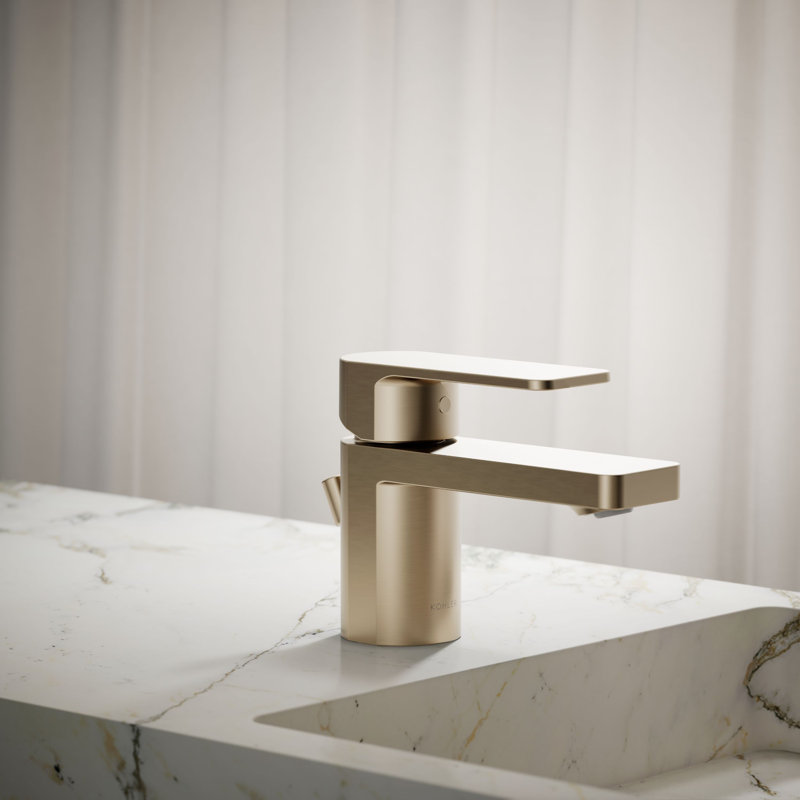 Parallel Single Hole Bathroom Faucet, Vibrant Brushed Bronze
