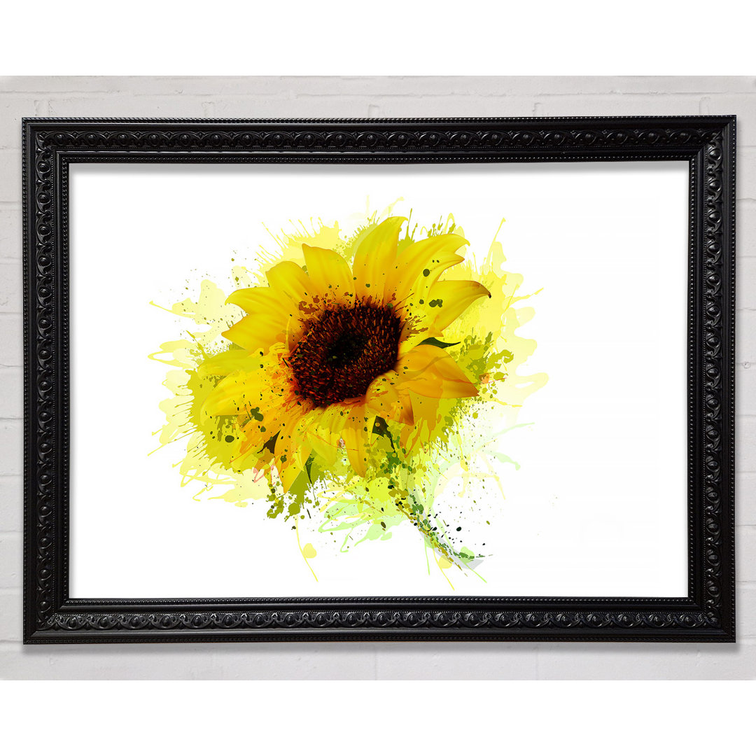 Sonnenblume Splash 1 - Einzelner Bilderrahmen Kunstdrucke