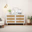 Commode 6 tiroirs multi-usages, armoire de rangement moderne avec pieds en bois-88590372-121685574-131508416