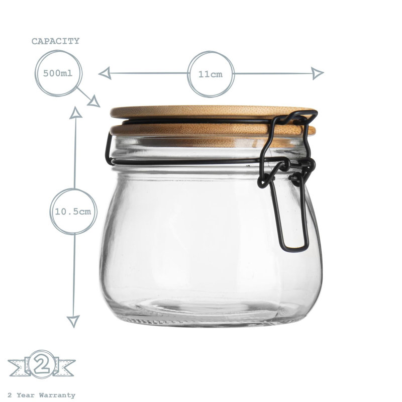 Glass Jar, 10.5cm H x 11cm W x 12.5cm D