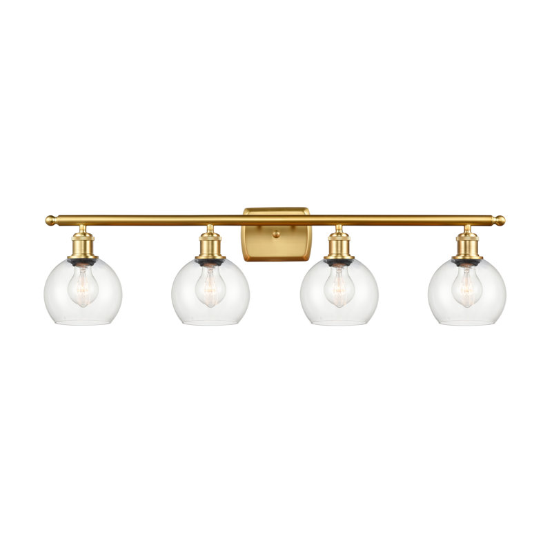Cindi 4 - Light Vanity Light, Incandescent, Clear, Satin Gold
