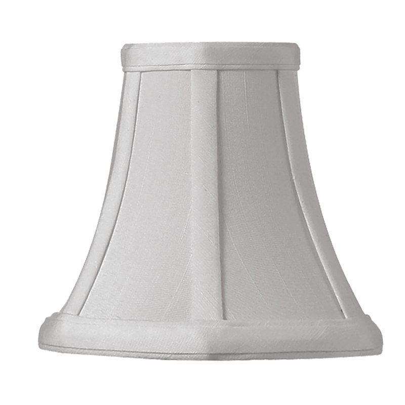 Abat-jour candélabre à cloche en soie/chantoung (attache), Taupe, H 5 po x l 5 po x P 5 po