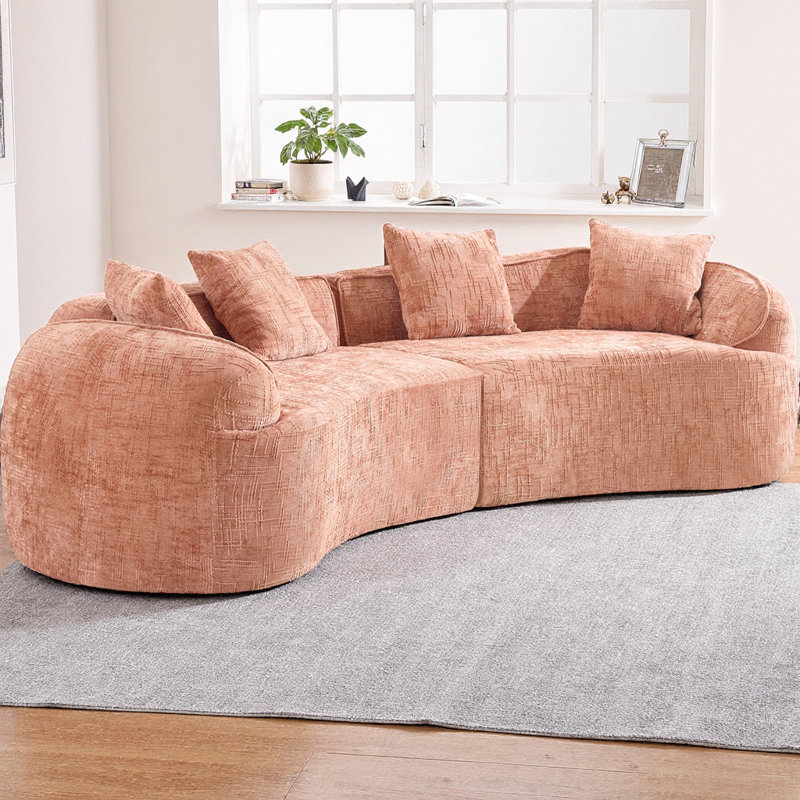 Canapé modulaire Curved, Chenille rose