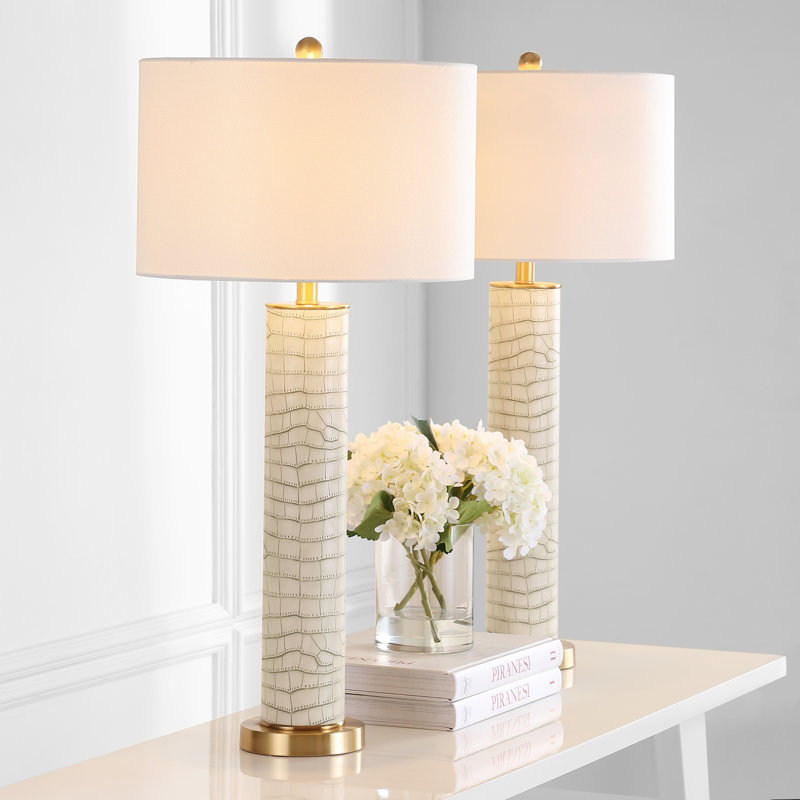 Ensemble de lampe de table 32,5 "Ingertha, Crème
