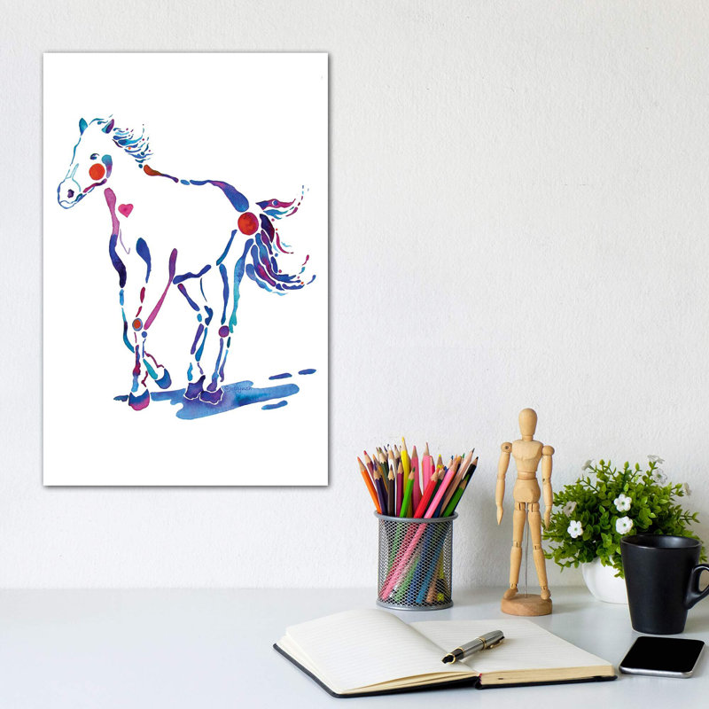 " Pony Horse " by Jo Lynch, No Mat, Wrapped Canvas, 12'' H x 8'' W x 0.75'' D