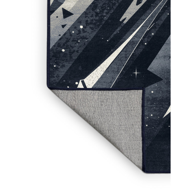 Tapis à motif géométrique moderne et contemporain lavable à la machine Parlin, 2 x 3