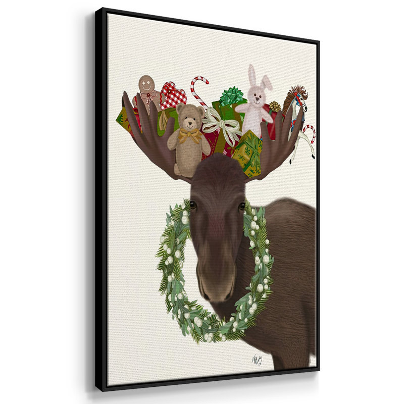 Orignal de Noël et cadeaux de Noël, Noir, H 25 po x l 17 po x P 1,5 po