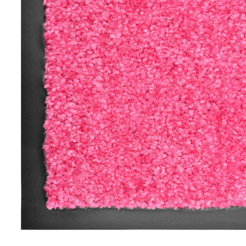 Deirore Non-Slip Indoor / Outdoor Doormat, 0.9cm H x 60cm W x 40cm L, Pink