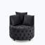 Chaise pivotante rembourrée et capitonnée en velours-951953037