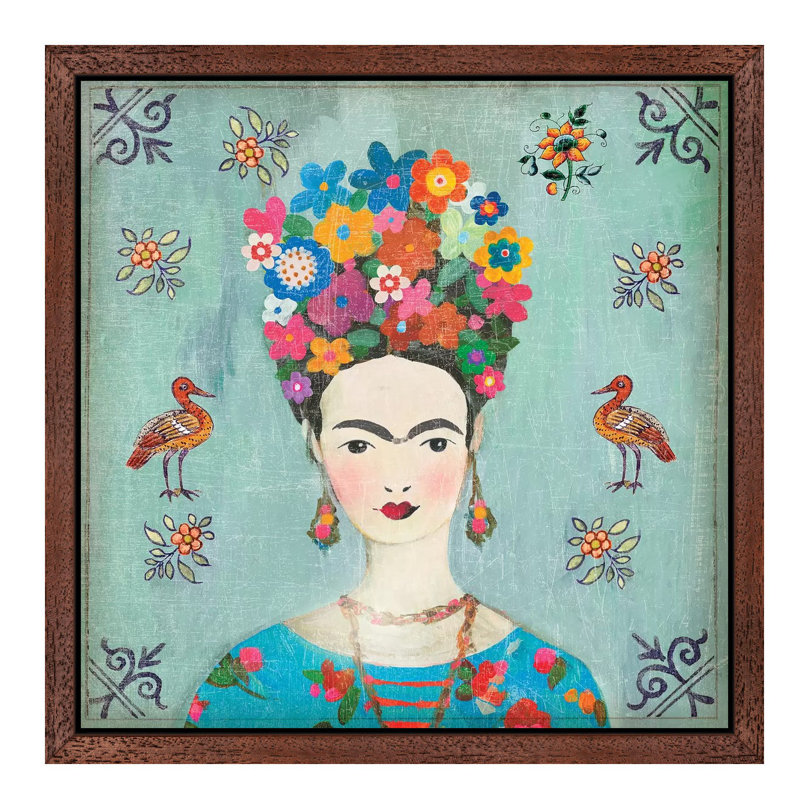 Farida by Aimee Wilson - Floater Frame Painting on Canvas, 93.98 cm H x 93.98 cm W, Brown Framed